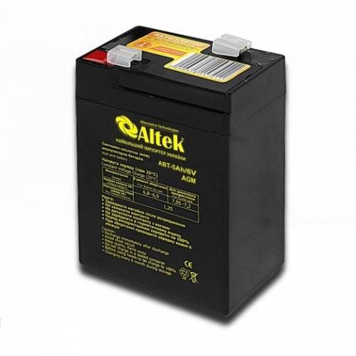 Акумуляторна батарея  Altek ABT-5Аh/6V AGM