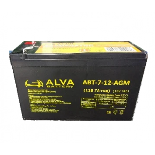 Акумуляторна батарея ALVA battery АВТ-7-12-AGM