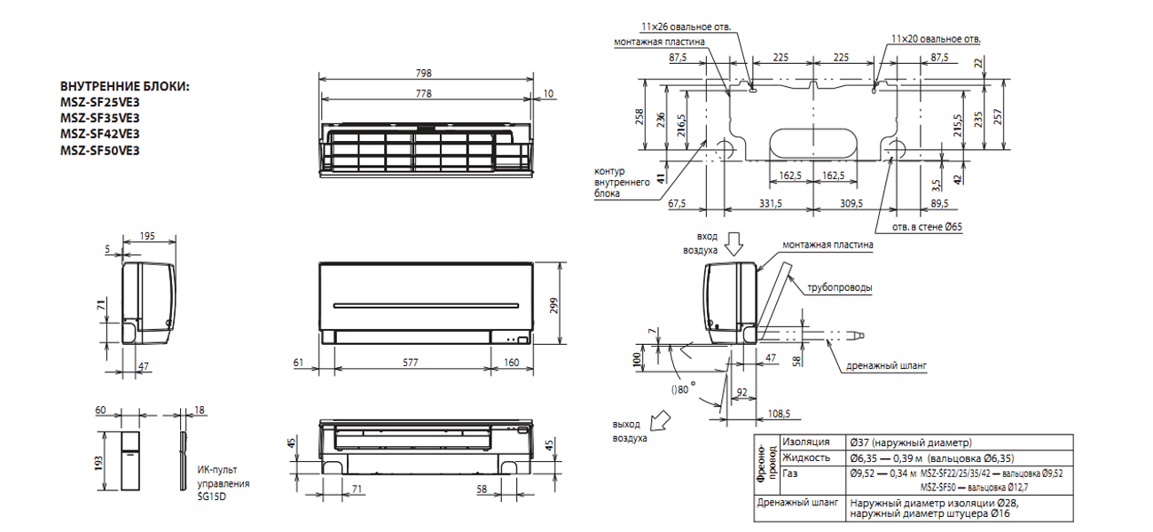 Инверторный настенный кондиционер Mitsubishi Electric MSZ-SF25VE/MUZ-SF25VE